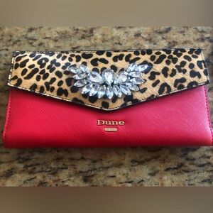 Dunes Leather and Fur Wallet with Stones